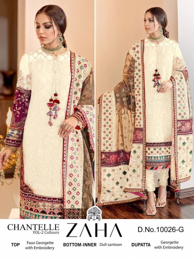 Zaha Chanterelle Vol 2 Heavy Embroidery Festive Wear Wholesale Pakistani Suits
